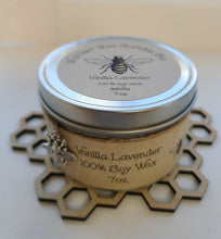 Load image into Gallery viewer, 7 oz. Travel Tin 100% Soy Candle Vanilla Lavender
