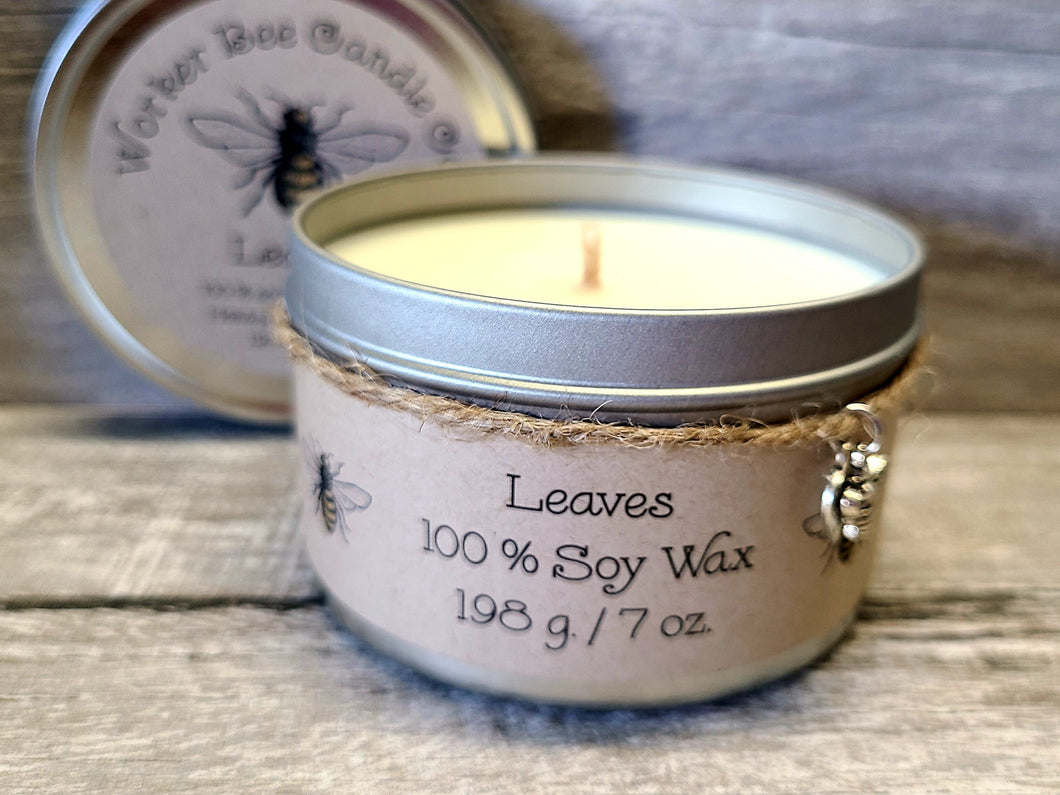 7 oz. Travel Tin 100% Soy Candle Leaves