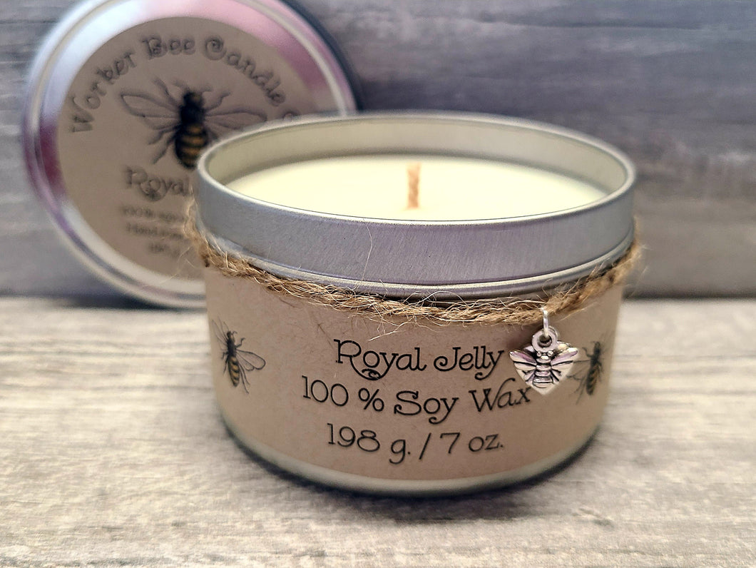 7 oz. Travel Tin 100% Soy Candle Royal Jelly
